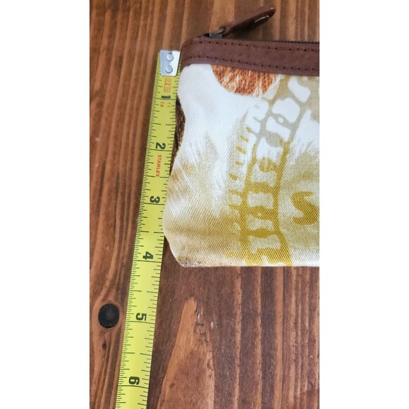 Tommy Bahama Canvas Zipper Pouch With Tropical Nautical Print & Leather Details - Picture 9 of 9